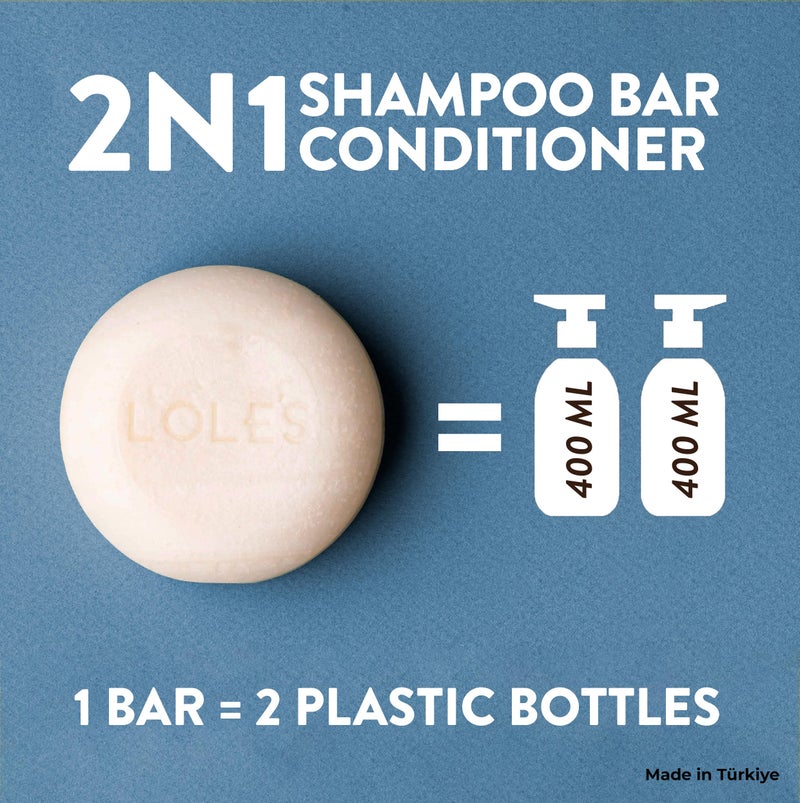 LOLE'S Shampoo Bar and Conditioner 2in1 with Jojoba Oil for Itchy Scalp & Dandruff, Moisturizes & Cleans Scalp, Travel Shampoo, Silicone Free, 3.5Oz - Image 5